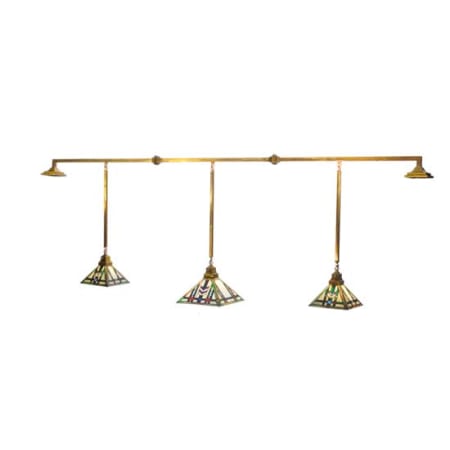 Meyda Tiffany Prairie Wheat 3 Light 120" Wide Linear Pendant Brass Tint