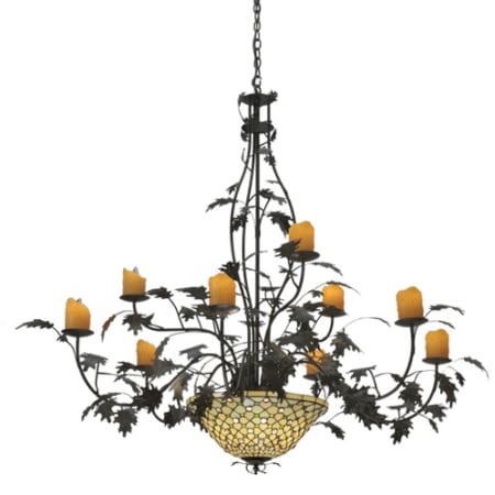 Meyda Tiffany Diamond and Jewel 9 Light 63" Wide Pillar Candle Style Chandelier Timeless Bronze