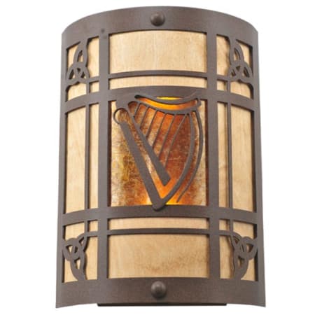 Meyda Tiffany Celtic Harp 2 Light 12" Tall Wall Sconce Cafe Noir