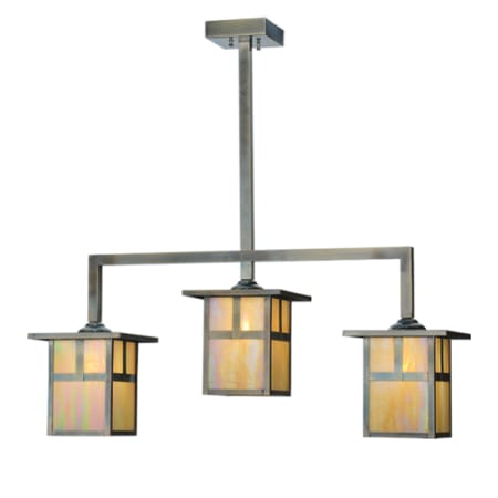 Meyda Tiffany Mission 3 Light 38" Wide Linear Pendant Antique Brass