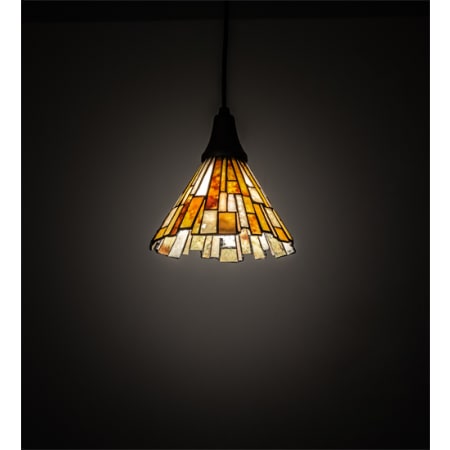Meyda Tiffany Jadestone 5" Wide Mini Pendant Craftsman Brown