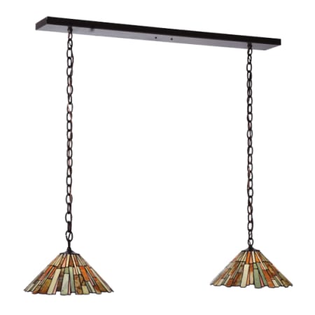 Meyda Tiffany Jadestone 2 Light 13" Wide Multi Light Pendant Timeless Bronze