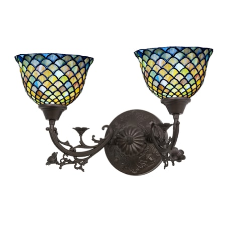 Meyda Tiffany Tiffany 2 Light 11" Tall Wall Sconce Mahogany Bronze