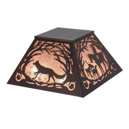 Meyda Tiffany Fox Hunt 9" Tall Lamp Shade Mahogany Bronze