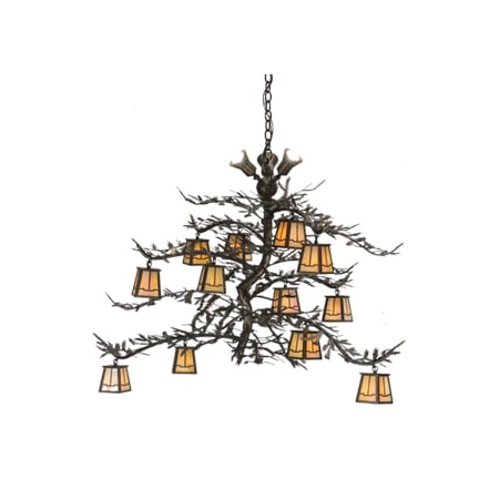 Meyda Tiffany Pine Branch Valley View 15 Light 52" Wide Chandelier Antique Copper