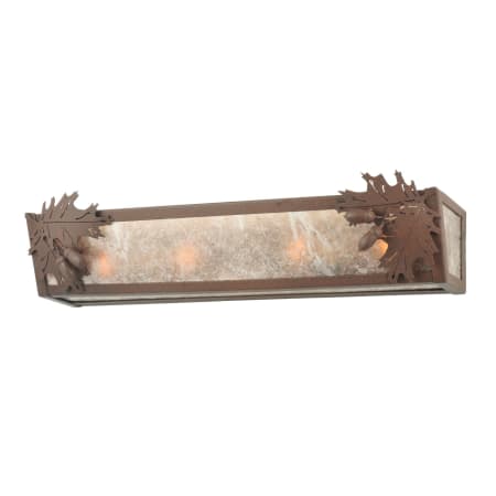 Meyda Tiffany 26" W Oak Leaf & Acorn Vanity Light Cafe Noir / Silver Mica