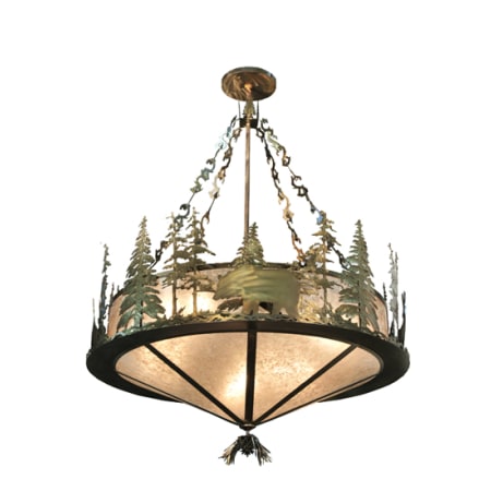 Meyda Tiffany Wildlife 10 Light 62" Wide Pendant Antique Copper