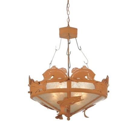 Meyda Tiffany 24" W Catch Of The Day Bass Inverted Pendant Earth / Silver Mica