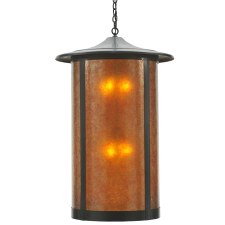 Meyda Tiffany 24" W Fulton Plain Lantern Pendant Brown / Mica