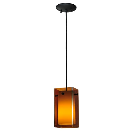 Meyda Tiffany 5" Square Quadrato Amber Mini Pendant Medium Amber