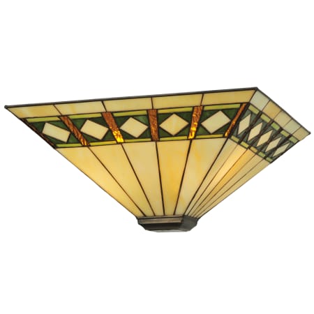 Meyda Tiffany 17" Square Diamond Band Mission Replacement Shade Beige Green Avocado