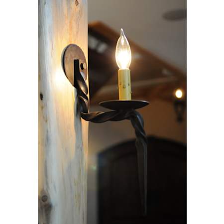 Meyda Tiffany Sussex 19" Tall Wall Sconce Hand Wrought Iron