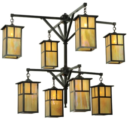 Meyda Tiffany Hyde Park T Mission 8 Light 52" Wide Chandelier Craftsman Brown