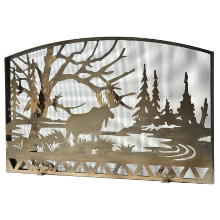 Meyda Tiffany 61" W X 38" H Moose Creek Fireplace Screen Antique Copper Mesh