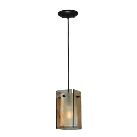 Meyda Tiffany 5" Square Quadrato Cinnamon Swirl Mini Pendant Cognac Swirl