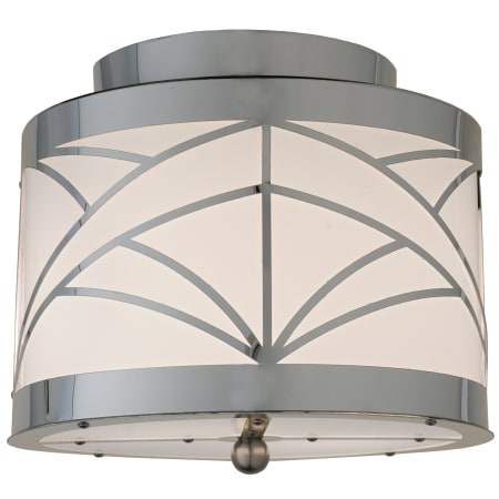 Meyda Tiffany 9" W Cilindro Deco Flush Mount Ceiling Fixture Polished Aluminum