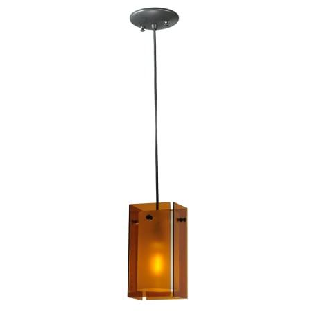 Meyda Tiffany 5" Square Quadrato Amber Mini Pendant Medium Amber