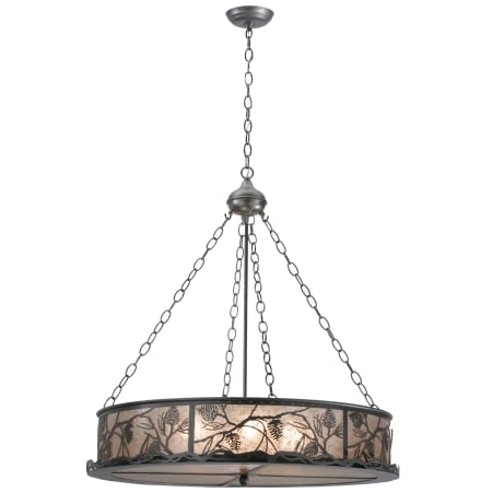 Meyda Tiffany 30" W Whispering Pines Inverted Pendant Pewter / Silver Mica