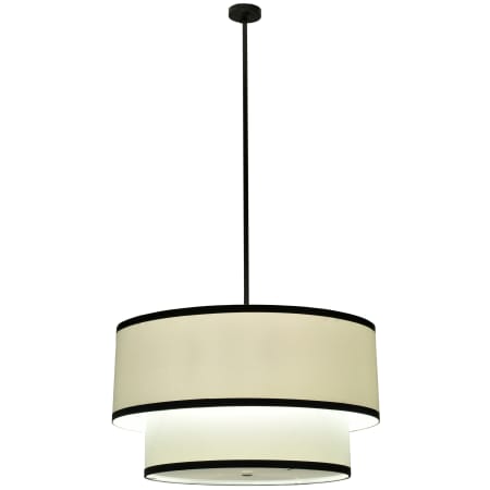 Meyda Tiffany 36" W Cilindro Cream 2 Tier Fabric Pendant Timeless Bronze / Cream Linen