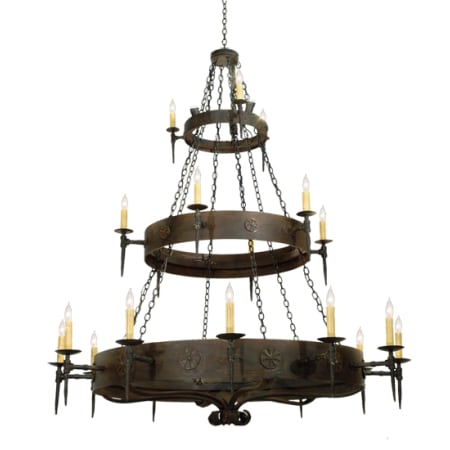Meyda Tiffany Warwick 21 Light 72" Wide Taper Candle Style Chandelier - Hand Wrought Iron Finish Hand Wrought Iron