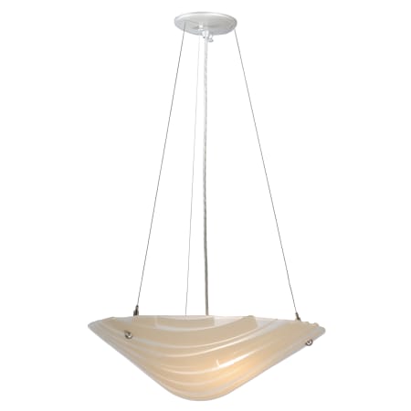 Meyda Tiffany 18" W Bambu Fused Glass Inverted Pendant Beige / Clear