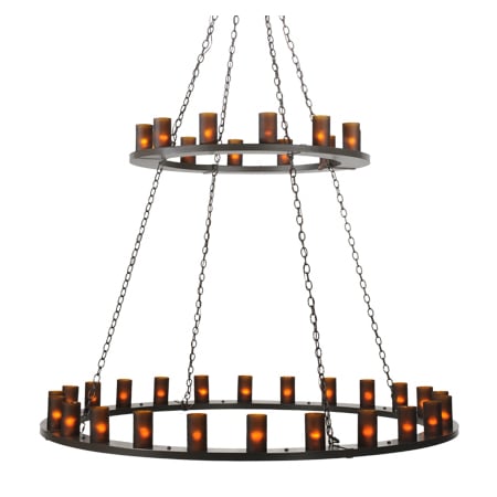Meyda Tiffany Loxley 36 Light 72" Wide Pillar Candle Style Chandelier with Amber Glass Shades - Timeless Bronze Finish Timeless Bronze