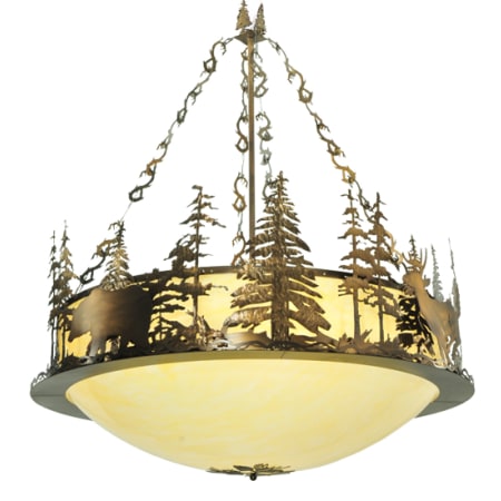 Meyda Tiffany Wildlife 10 Light 62" Wide Pendant Antique Copper