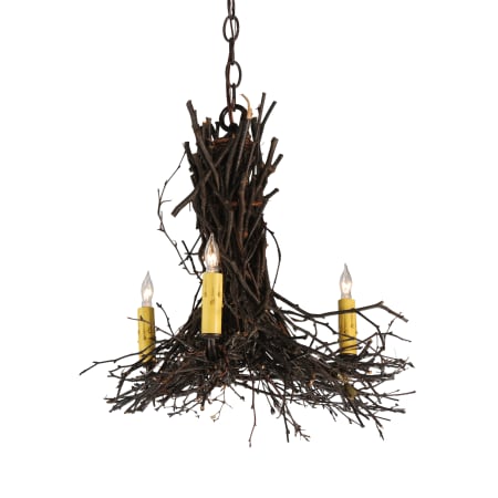 Meyda Tiffany 20" W Twigs 3 Arm Chandelier Mahogany Bronze