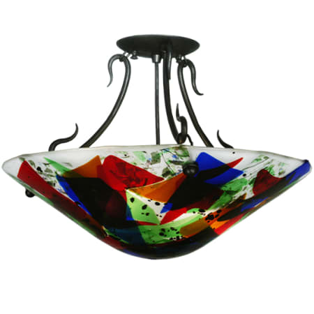 Meyda Tiffany Metro Fusion 2 Light 18" Wide Semi-Flush Bowl Ceiling Fixture - Black Finish Black