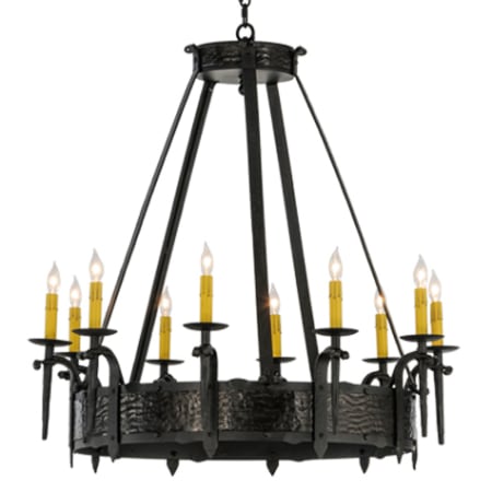 Meyda Tiffany Costello 10 Light 35" Wide Taper Candle Style Chandelier Wrought Iron