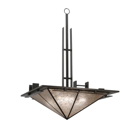 Meyda Tiffany 36" Square Lineage Silver Mica Inverted Pendant Timeless Bronze / Silver Mica