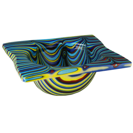 Meyda Tiffany 15" W Tropical Fused Glass Bowl Red / Yellow / Beige / Blue
