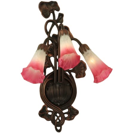 Meyda Tiffany Pond 3 Light 17" Tall Wall Sconce Mahogany Bronze