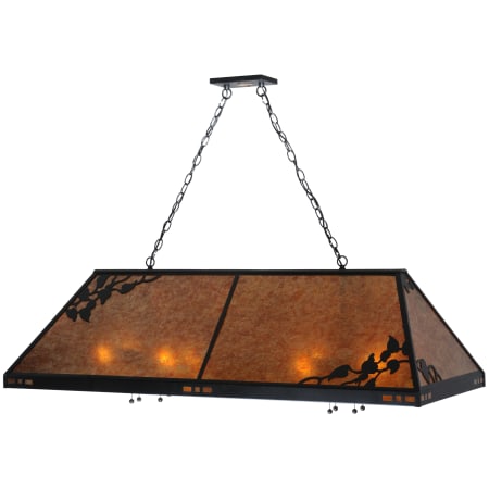 Meyda Tiffany 52" L Ivy Island / Billiard Fixture Black / Amber Mica