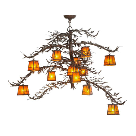 Meyda Tiffany Pine Branch Valley View 12 Light 48" Wide Chandelier - Cafe-Noir Finish Cafe-Noir