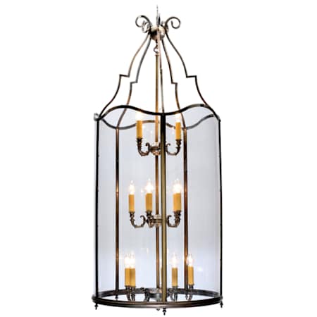 Meyda Tiffany Sanctuary 15 Light 31" Wide Taper Candle Pendant Antique Brass
