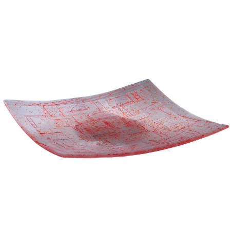 Meyda Tiffany 14" Square Tangerine Fused Glass Plate Orange Steamer