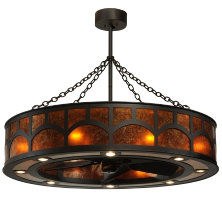 Meyda Tiffany 44.5" W Mission Hill Top Chandel-Air Pendant / Fan Combo Oil Rubbed Bronze