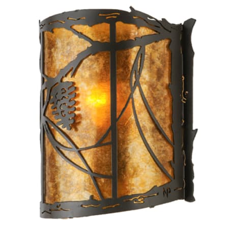 Meyda Tiffany Whispering Pines 10" Tall Wall Sconce Timeless Bronze