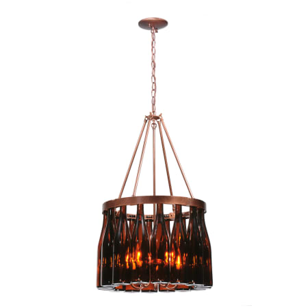 Meyda Tiffany 19" W Tuscan Vineyard Estate 16 Wine Bottle Chandelier Copper Vein