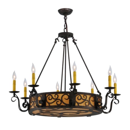 Meyda Tiffany Delano 11 Light 36" Wide Taper Candle Style Chandelier Rust
