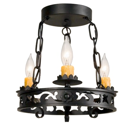 Meyda Tiffany Sagebrush 3 Light 12" Wide Taper Candle Style Chandelier Blackwash