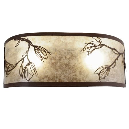 Meyda Tiffany 20" W Lone Pine Wall Sconce Cafe Noir-Rust / Silver Mica
