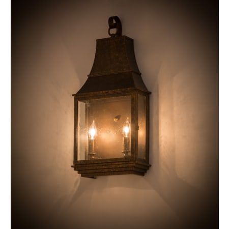 Meyda Tiffany Bastille 2 Light 23" Tall Wall Sconce Golden Bronze