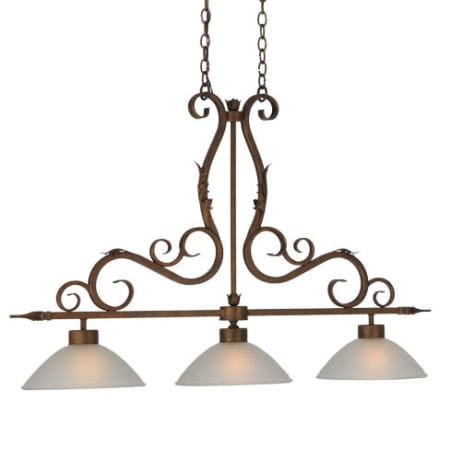 Meyda Tiffany Zamora 3 Light 49" Wide Linear Pendant Rust