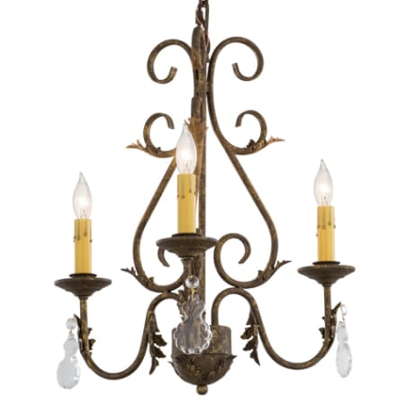 Meyda Tiffany French Elegance 3 Light 18" Wide Crystal Candle Style Chandelier Pompeii Gold