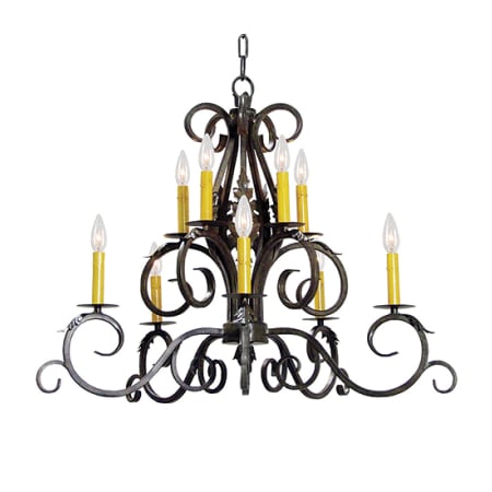 Meyda Tiffany Anassa 10 Light 32" Wide Taper Candle Style Chandelier Pompeii Gold