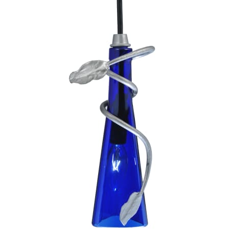 Meyda Tiffany 5" W Tuscan Vineyard Wine Bottle Mini Pendant Blue