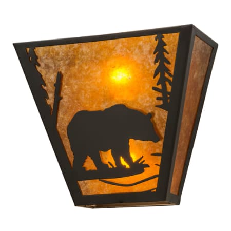Meyda Tiffany Bear 2 Light 12" Tall Wall Sconce Timeless Bronze