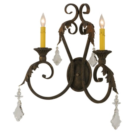 Meyda Tiffany Josephine 2 Light 22" Tall Wall Sconce Autumn Leaf